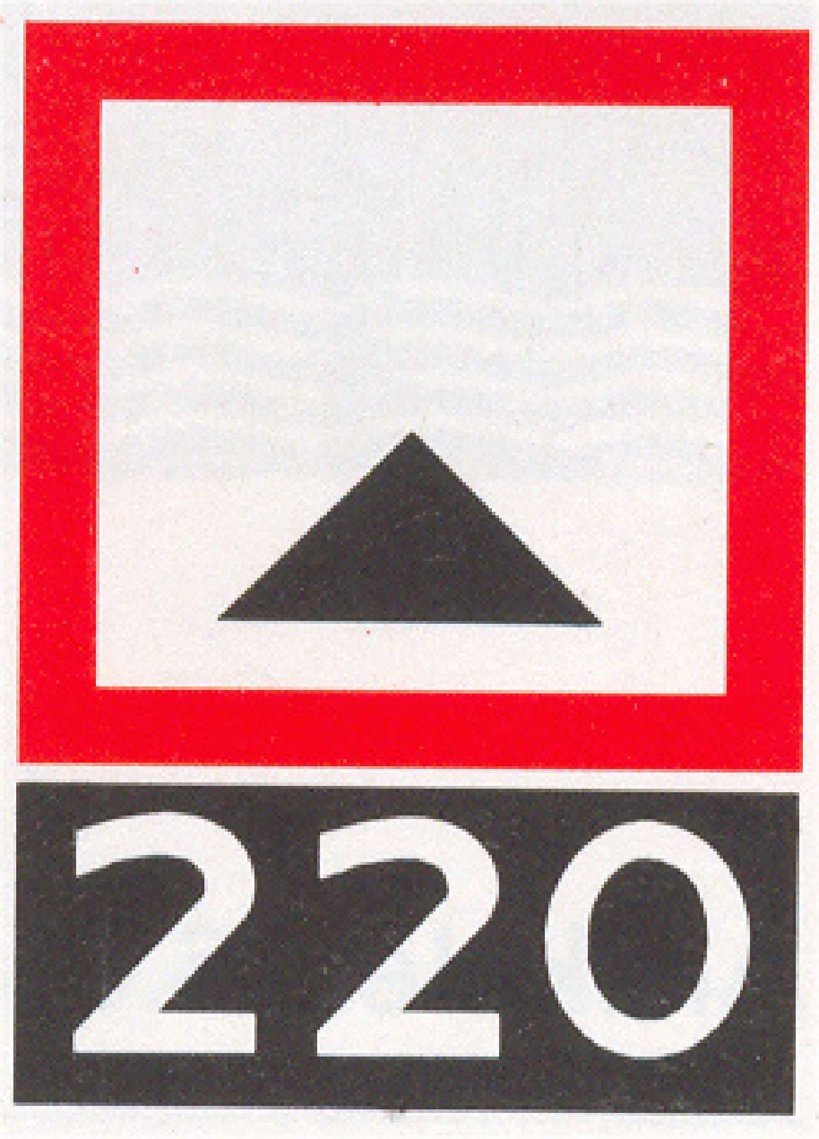 Verkeersteken F.3d: Aanvullende aanduiding (waterdiepte 220cm)