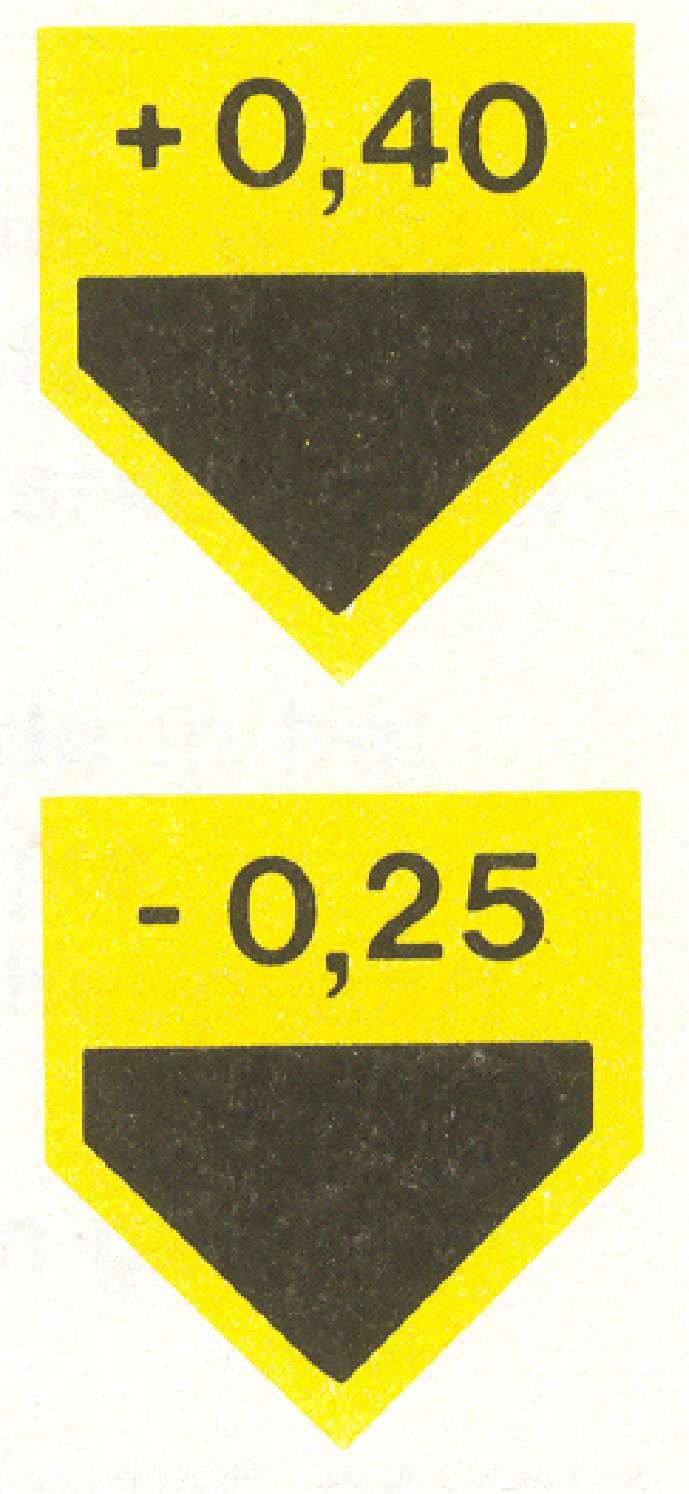 Verkeersteken G.5-d: Hoogtepeilaanduiding (medium)
