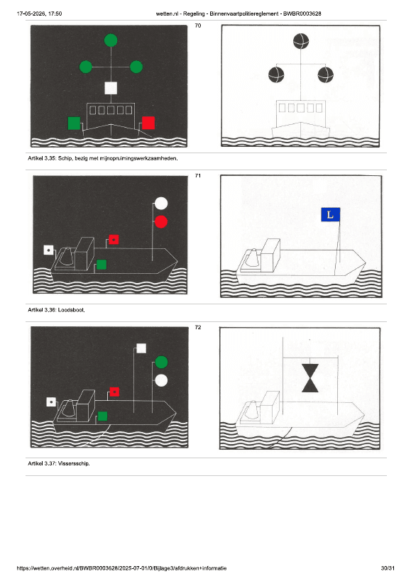 Scheepslicht: Artikel 3.31 – Schip dat ankerend werkzaamheden uitvoert